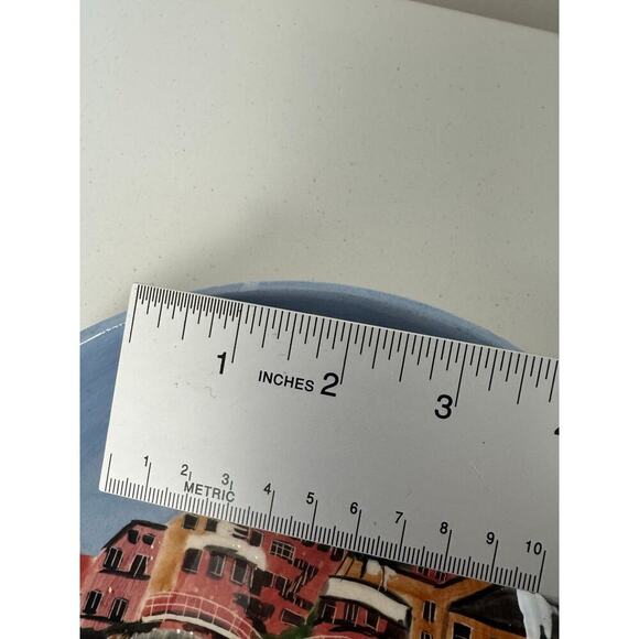 Roseanne Henning Hand Painted Pottery 8” Bowl Tug Boats Portsmouth NH Signed - Picture 6 of 8